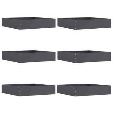 Vidaxl tuinrand 6 pcs antraciet 60 x 60 x 13 cm staal