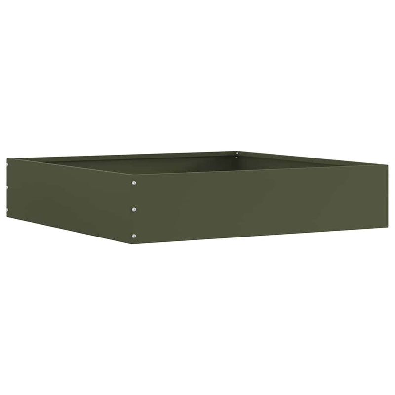 Load image into Gallery viewer, Vidaxl tuinrand olijf groen 60 x 60 x 13 cm staal
