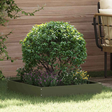 Vidaxl tuinrand 6 pcs olijf groen 60 x 60 x 13 cm staal