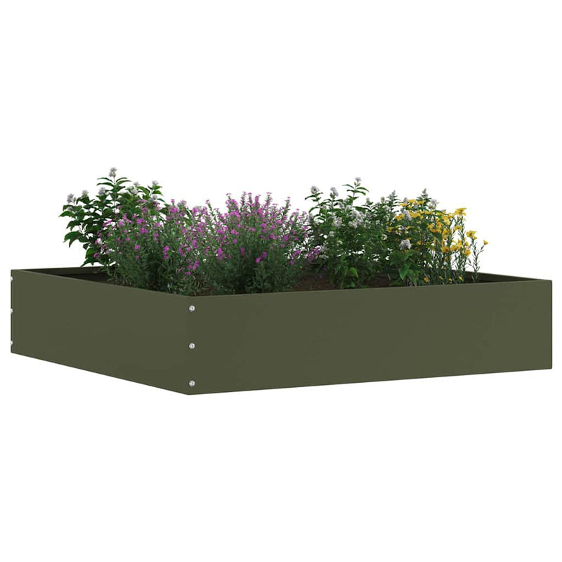 Load image into Gallery viewer, Vidaxl tuinrand 6 pcs olijf groen 60 x 60 x 13 cm staal
