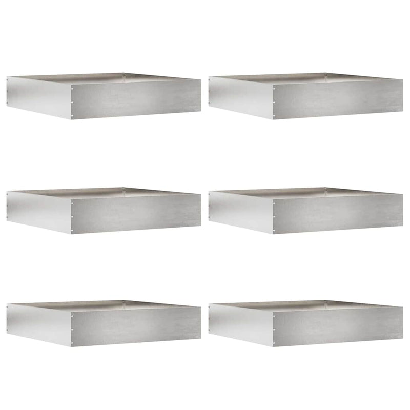 Load image into Gallery viewer, Vidaxl tuinrand 6 pcs zilver 60 x 60 x 13 cm roestvrij staal
