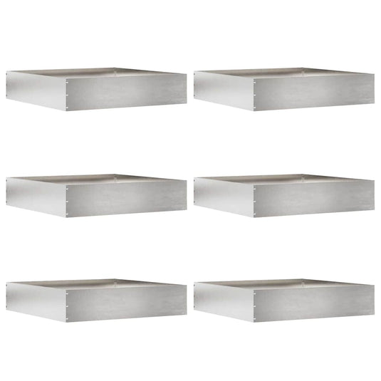 Vidaxl tuinrand 6 pcs zilver 60 x 60 x 13 cm roestvrij staal