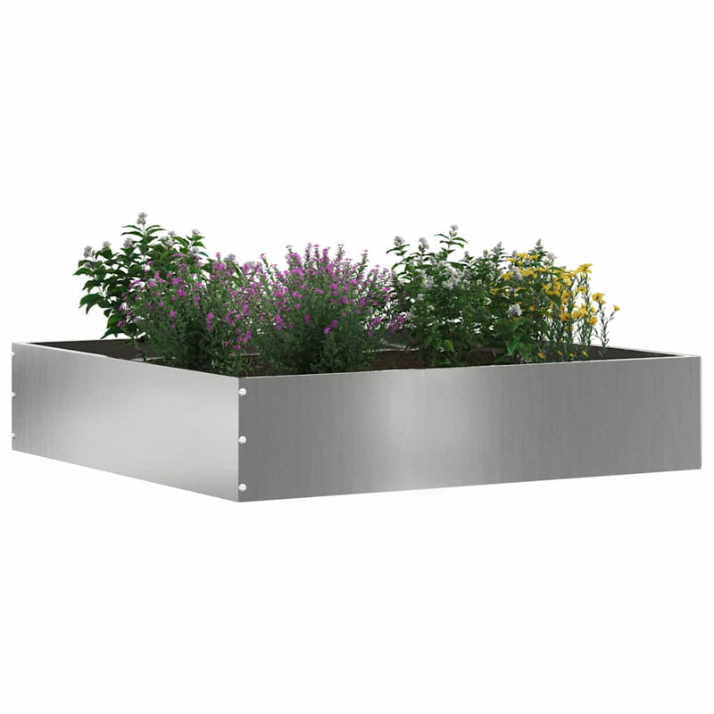 Load image into Gallery viewer, Vidaxl tuinrand zilver 60 x 60 x 13 cm gegalvaniseerd staal

