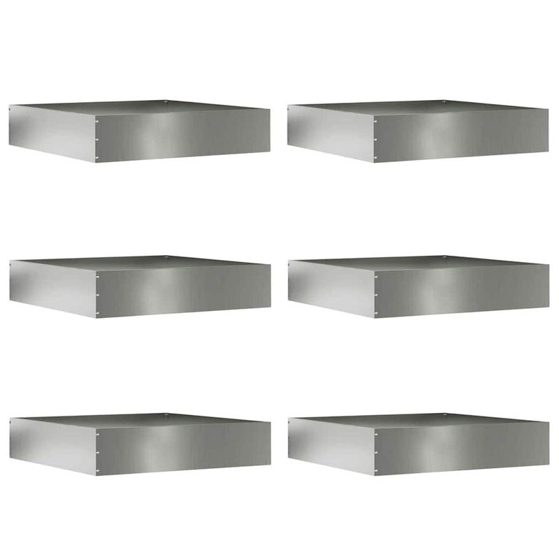 Load image into Gallery viewer, Vidaxl tuinrand 6 pcs zilver 60 x 60 x 13 cm gegalvaniseerd staal
