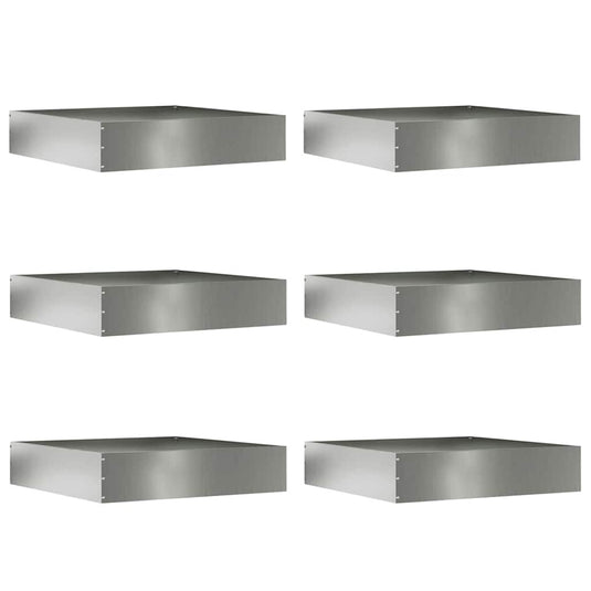 Vidaxl tuinrand 6 pcs zilver 60 x 60 x 13 cm gegalvaniseerd staal