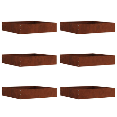 Vidaxl tuinrand 6 pcs roestig 60 x 60 x 13 cm cortenstaal