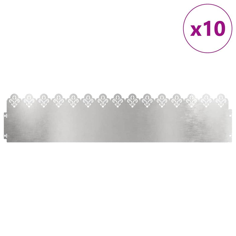 Load image into Gallery viewer, Vidaxl gazonranden 10 pcs zilver 103 x 0,05 x 22 cm roestvrij staal

