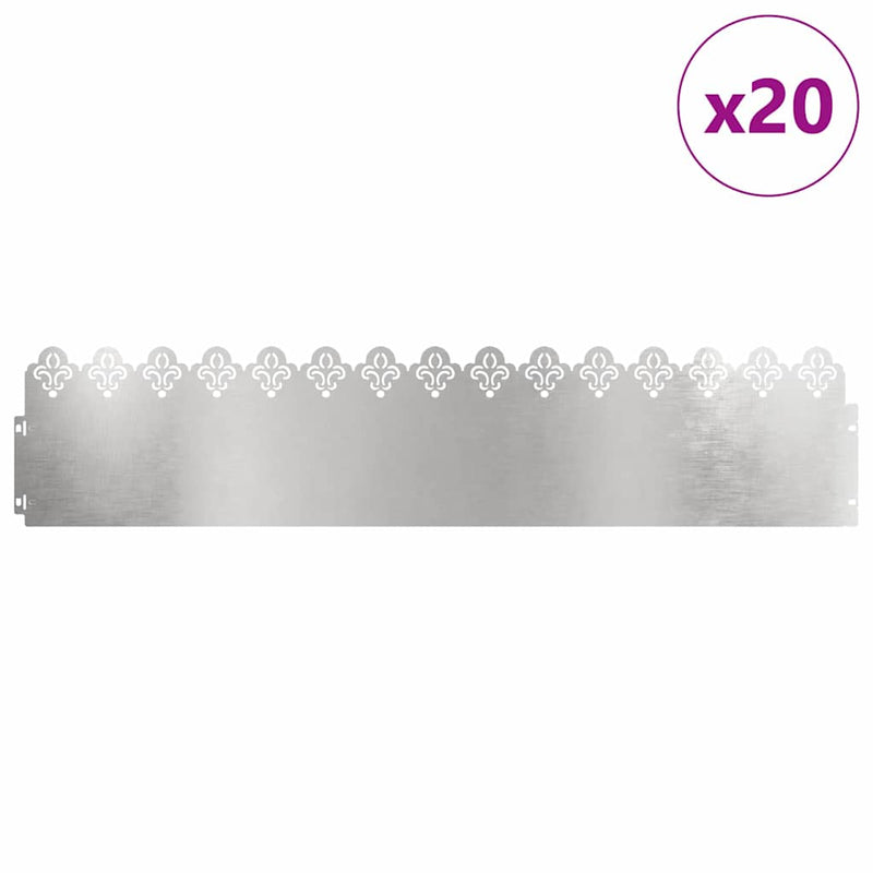 Load image into Gallery viewer, Vidaxl gazonranden 20 pcs zilver 103 x 0,05 x 22 cm roestvrij staal
