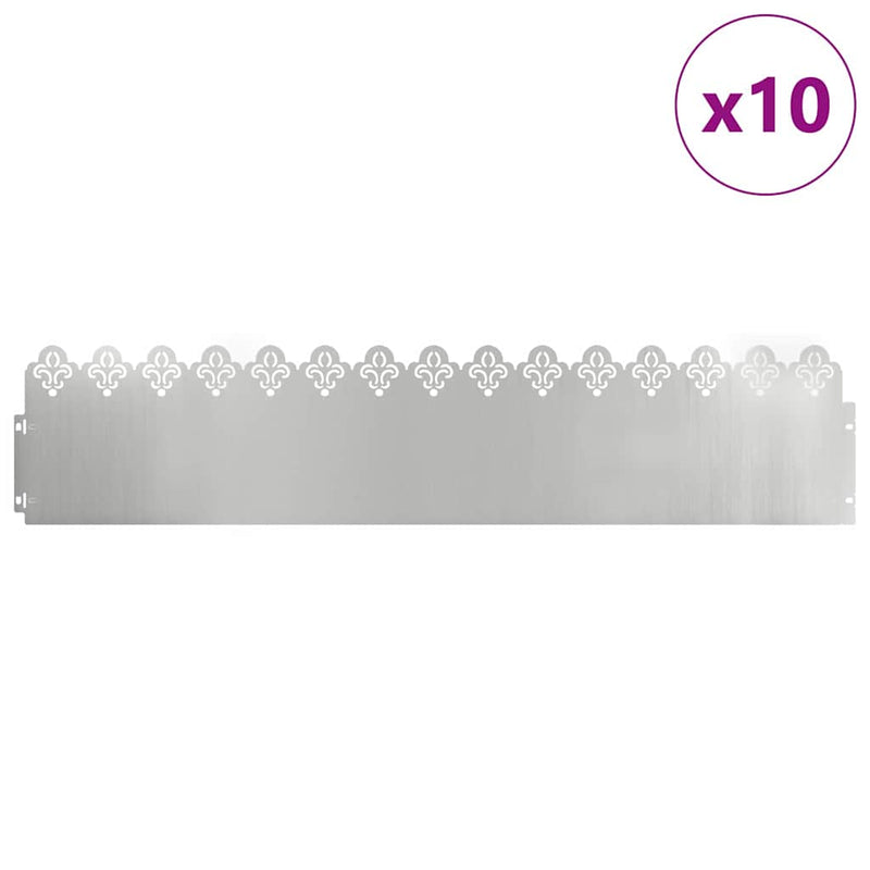 Load image into Gallery viewer, Vidaxl gazonranden 10 pcs zilver 103 x 0,05 x 22 cm
