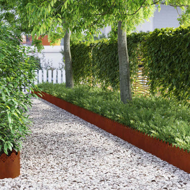 Vidaxl gazonranden 30 pcs roestig 103 x 0,05 x 22 cm cortenstaal