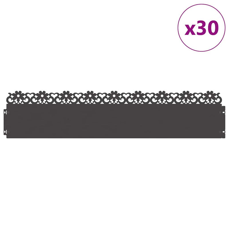 Load image into Gallery viewer, Vidaxl gazonranden 30 pcs zwart 103 x 0,05 x 22 cm staal
