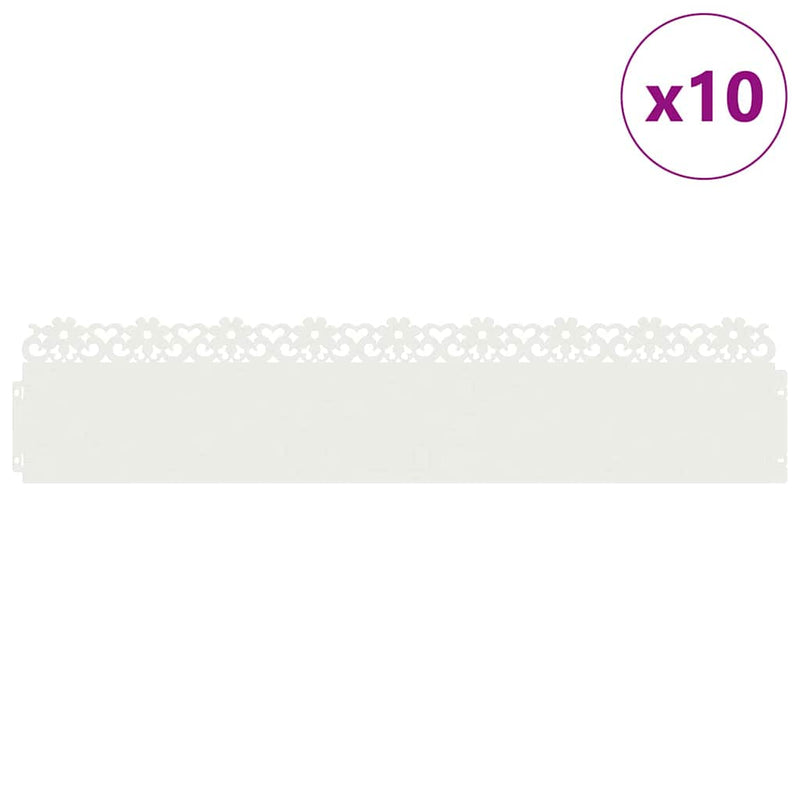Load image into Gallery viewer, Vidaxl gazonranden 10 pcs wit 103 x 0,05 x 22 cm staal
