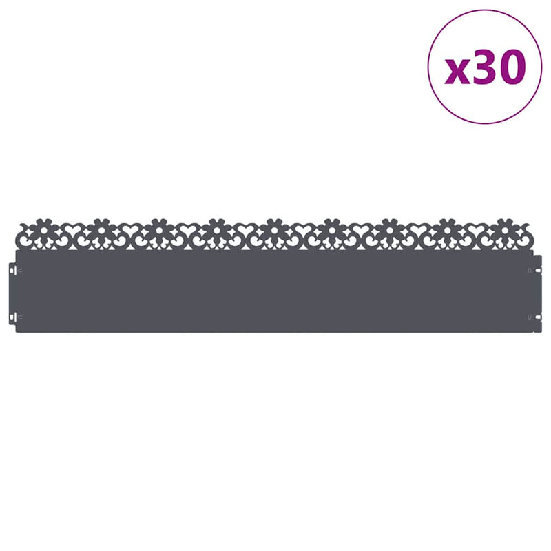 Load image into Gallery viewer, Vidaxl gazonranden 30 pcs antraciet 103 x 0,05 x 22 cm staal
