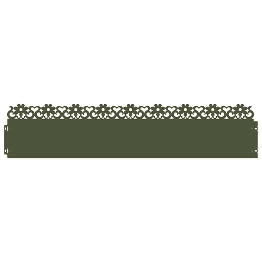 Vidaxl gazonranden 10 pcs olijf groen 103 x 0,05 x 22 cm staal