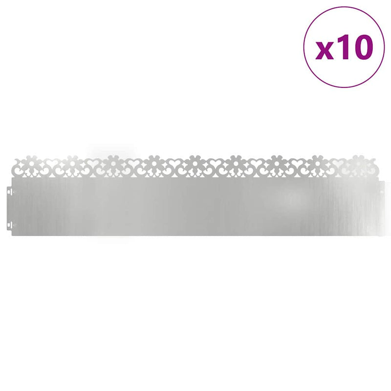 Load image into Gallery viewer, Vidaxl gazonranden 10 pcs zilver 103 x 0,05 x 22 cm
