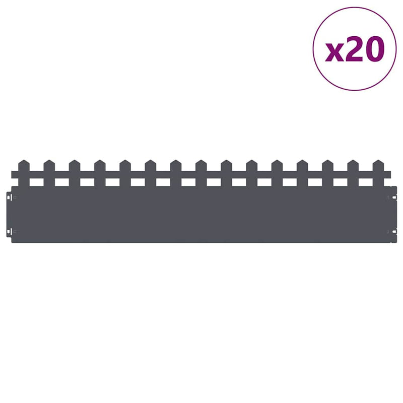 Load image into Gallery viewer, Vidaxl gazonranden 20 pcs antraciet 103 x 0,05 x 22 cm staal
