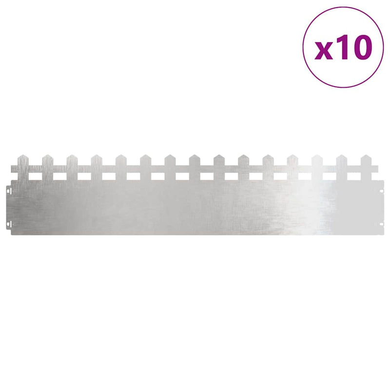 Load image into Gallery viewer, Vidaxl gazonranden 10 pcs zilver 103 x 0,05 x 22 cm roestvrij staal
