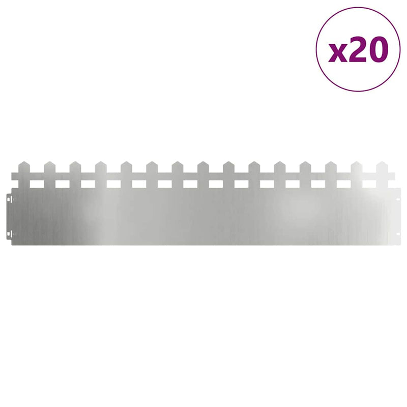 Load image into Gallery viewer, Vidaxl gazonranden 20 pcs zilver 103 x 0,05 x 22 cm
