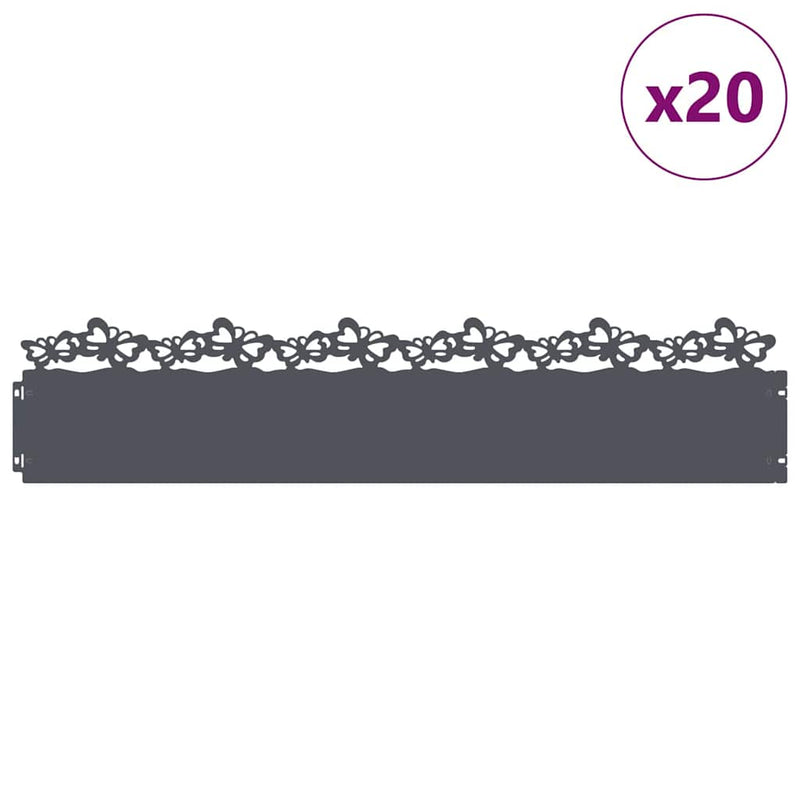 Load image into Gallery viewer, Vidaxl gazonranden 20 pcs antraciet 103 x 0,05 x 22 cm staal
