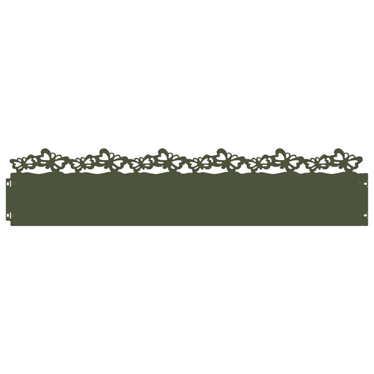 Vidaxl gazonranden 20 pcs olijf groen 103 x 0,05 x 22 cm staal