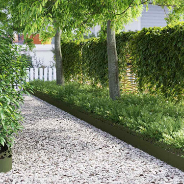 Vidaxl gazonranden 30 pcs olijf groen 103 x 0,05 x 22 cm staal