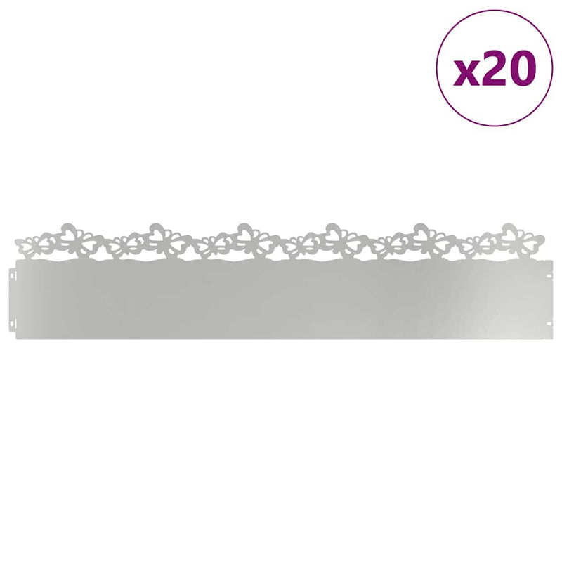 Load image into Gallery viewer, Vidaxl gazonranden 20 pcs zilver 103 x 0,05 x 22 cm
