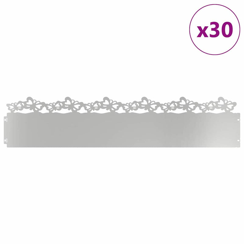 Load image into Gallery viewer, Vidaxl gazonranden 30 pcs zilver 103 x 0,05 x 22 cm

