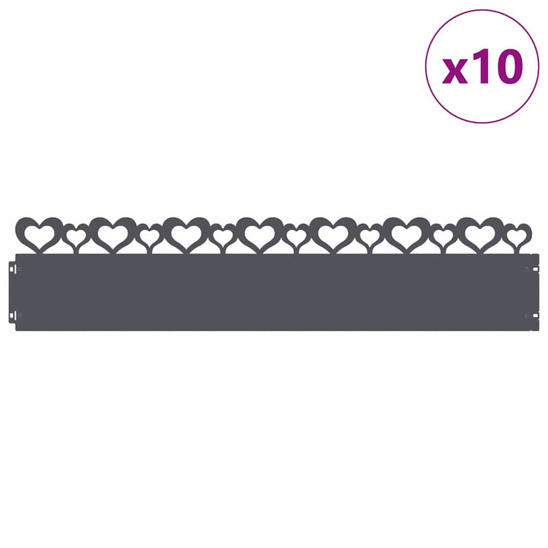 Load image into Gallery viewer, Vidaxl gazonranden 10 pcs antraciet 103 x 0,05 x 22 cm staal
