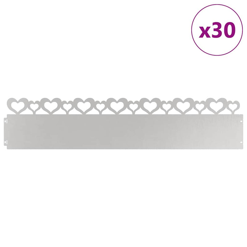 Load image into Gallery viewer, Vidaxl gazonranden 30 pcs zilver 103 x 0,05 x 22 cm roestvrij staal

