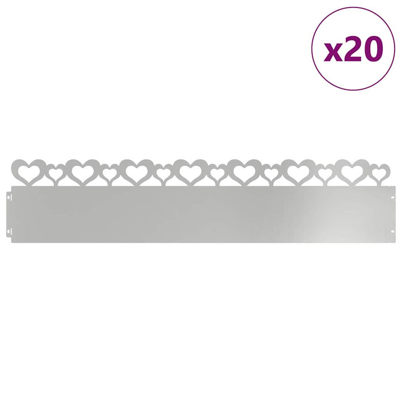 Load image into Gallery viewer, Vidaxl gazonranden 20 pcs zilver 103 x 0,05 x 22 cm
