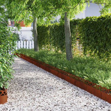 Vidaxl gazonranden 30 pcs roestig 103 x 0,05 x 22 cm cortenstaal