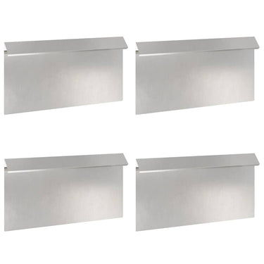 Vidaxl slakkenhekje 4 pcs zilver 50 x 3,5 x 25 cm roestvrij staal