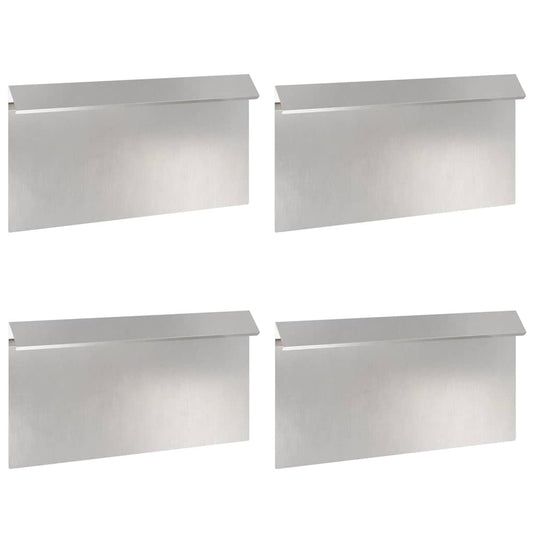 Vidaxl slakkenhekje 4 pcs zilver 50 x 3,5 x 25 cm roestvrij staal