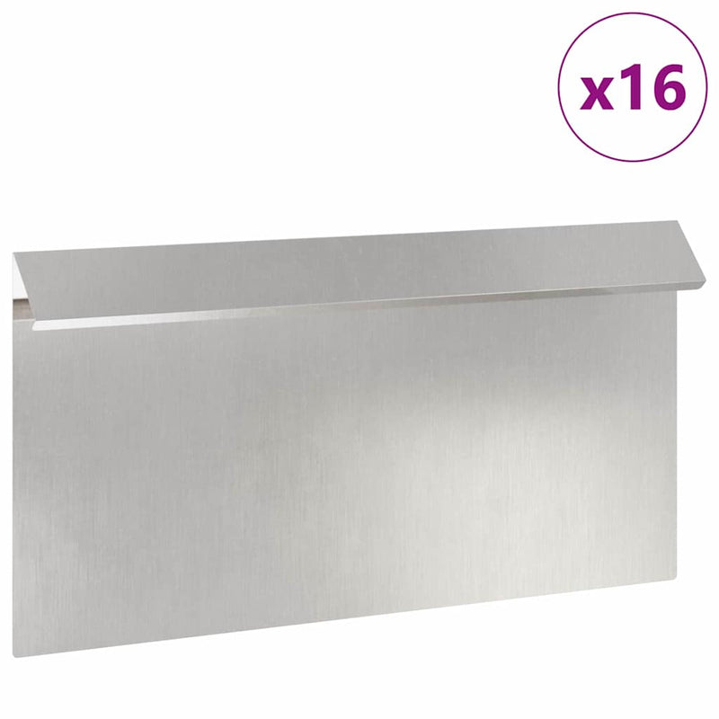 Load image into Gallery viewer, Vidaxl slakkenhekje 16 pcs zilver 50 x 3,5 x 25 cm roestvrij staal
