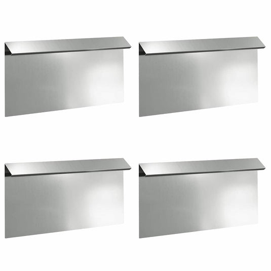 Vidaxl slakkenhekje 4 pcs zilver 50 x 3,5 x 25 cm gegalvaniseerd staal