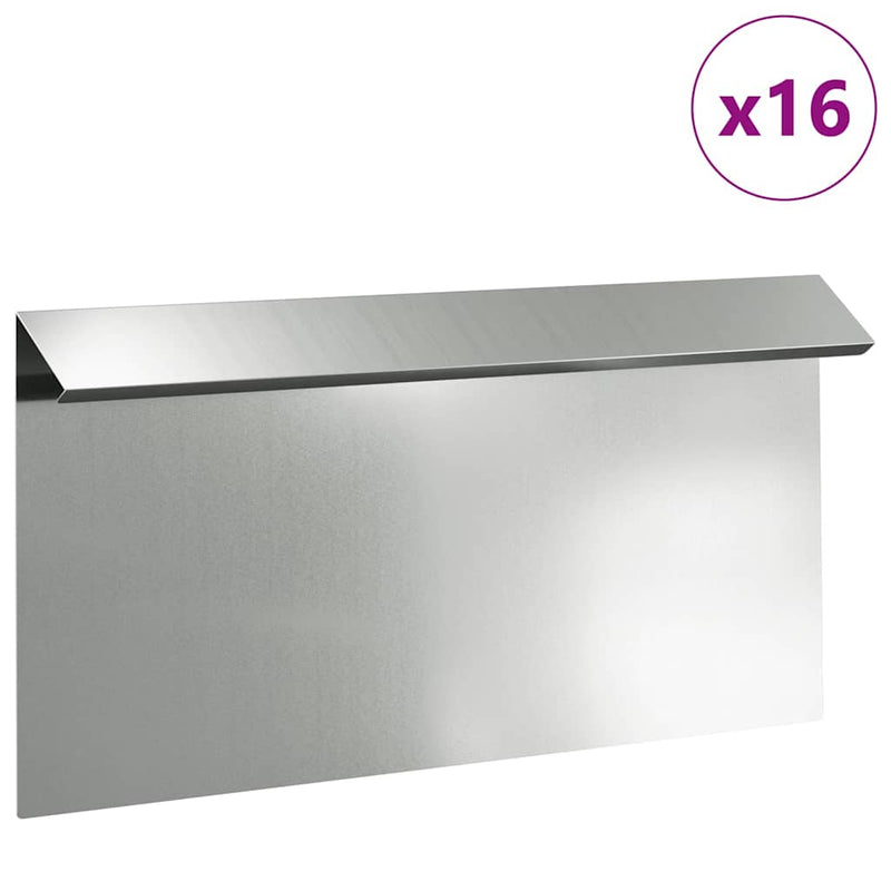 Load image into Gallery viewer, Vidaxl slakkenhekje 16 pcs zilver 50 x 3,5 x 25 cm
