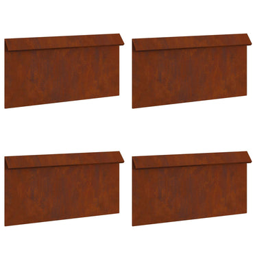 Vidaxl slakkenhekje 4 pcs roestig 50 x 3,5 x 25 cm cortenstaal