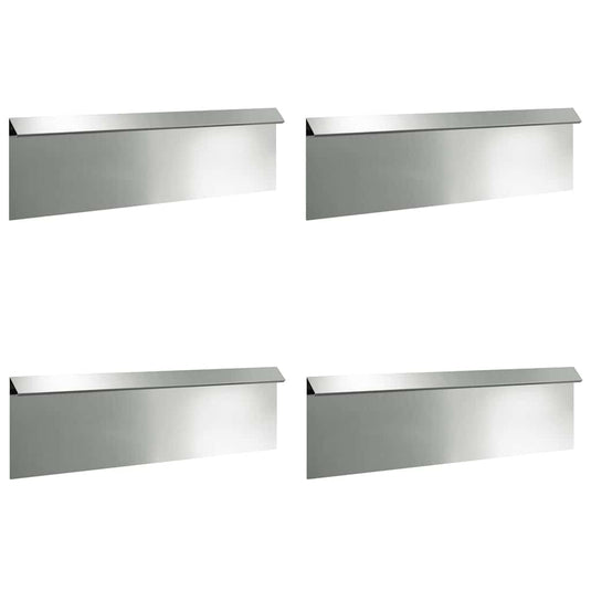 Vidaxl slakkenhekje 4 pcs zilver 100 x 3,5 x 25 cm