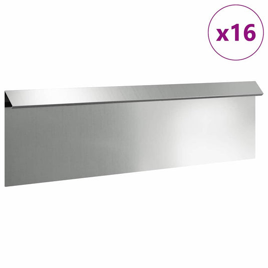 Vidaxl slakkenhekje 16 pcs zilver 100 x 3,5 x 25 cm