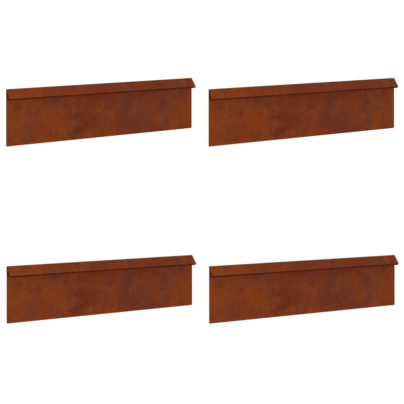 Load image into Gallery viewer, Vidaxl slakkenhekje 4 pcs roestig 100 x 3,5 x 25 cm cortenstaal
