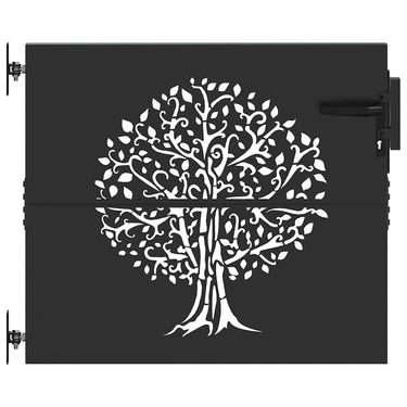 Vidaxl tuinpoort met slot zwart 85 x 100 cm poedergecoat staal