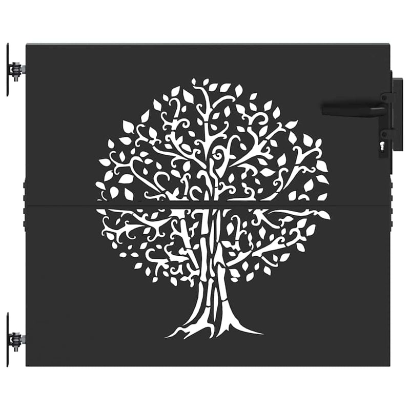 Load image into Gallery viewer, Vidaxl tuinpoort met slot zwart 85 x 100 cm poedergecoat staal
