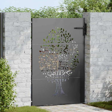 Vidaxl tuinpoort met slot zwart 85 x 125 cm poedergecoat staal