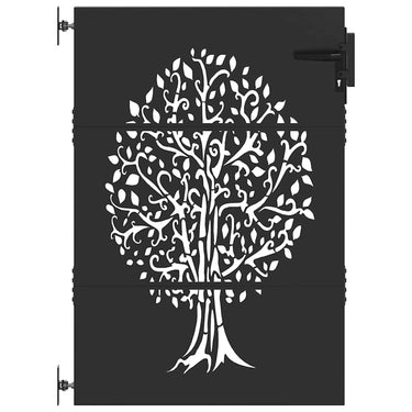 Vidaxl tuinpoort met slot zwart 85 x 125 cm poedergecoat staal