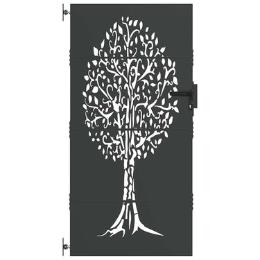 Vidaxl tuinpoort met slot zwart 85 x 175 cm poedergecoat staal