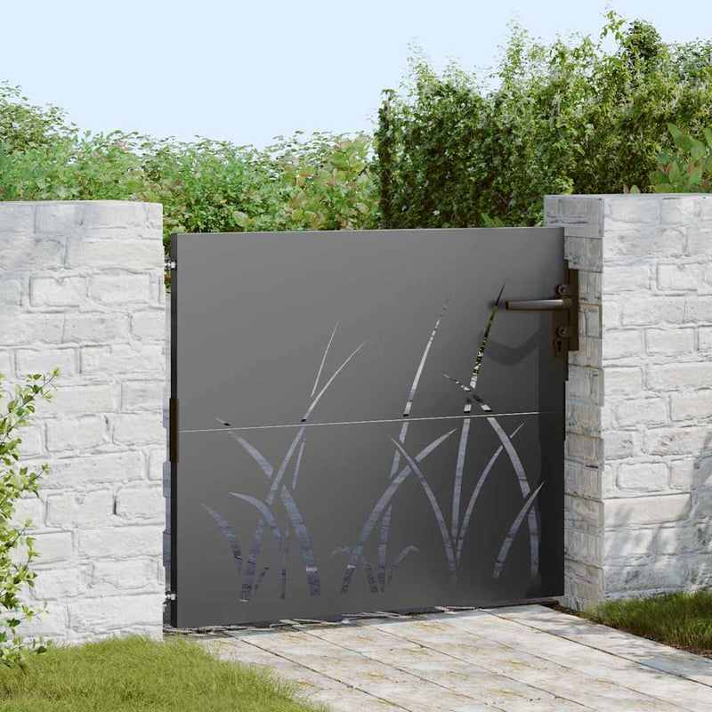 Load image into Gallery viewer, Vidaxl tuinpoort met slot zwart 85 x 100 cm poedergecoat staal
