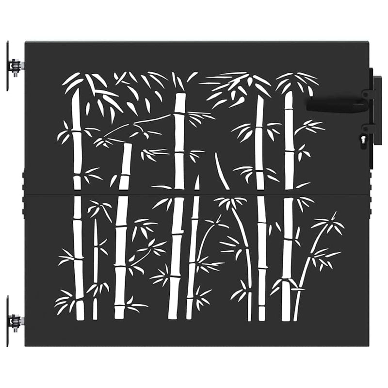 Load image into Gallery viewer, Vidaxl tuinpoort met slot zwart 85 x 175 cm poedergecoat staal
