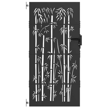 Vidaxl tuinpoort met slot zwart 85 x 100 cm poedergecoat staal