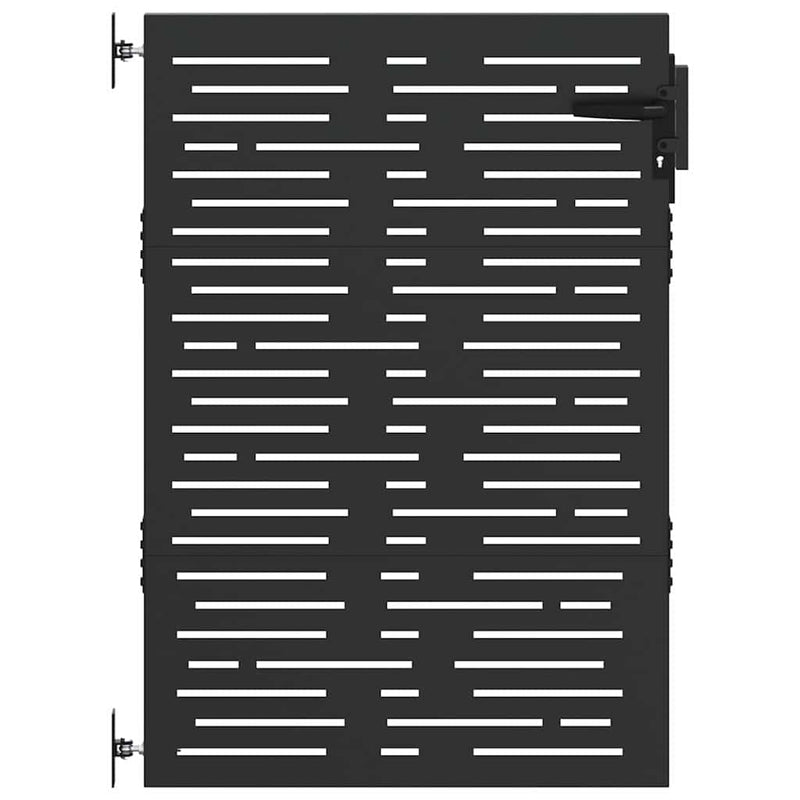 Load image into Gallery viewer, Vidaxl tuinpoort met slot zwart 85 x 150 cm poedergecoat staal
