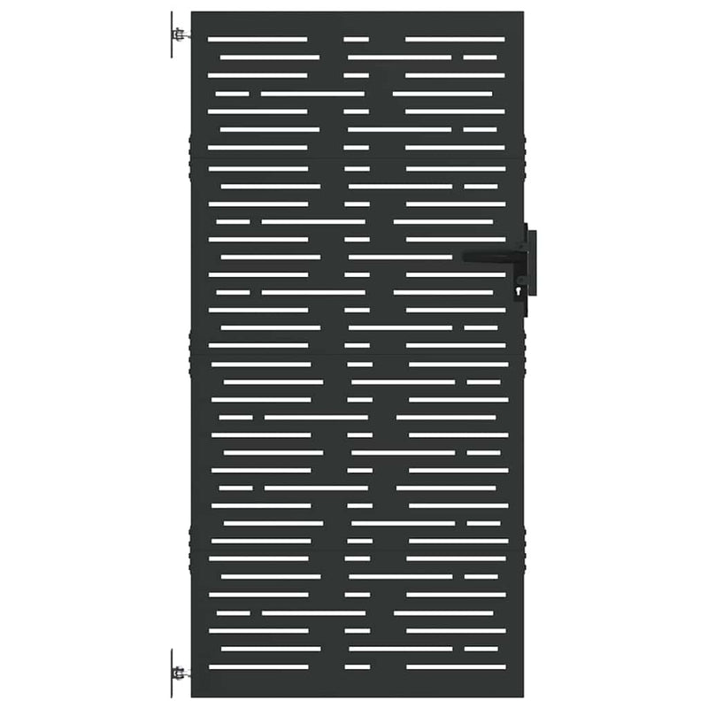Load image into Gallery viewer, Vidaxl tuinpoort met slot zwart 85 x 200 cm poedergecoat staal
